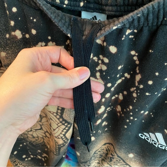 Adidas Sweatpants Mens Size Medium Upcycled Unisex Joggers Sweats Floral Pants - Picture 6 of 12